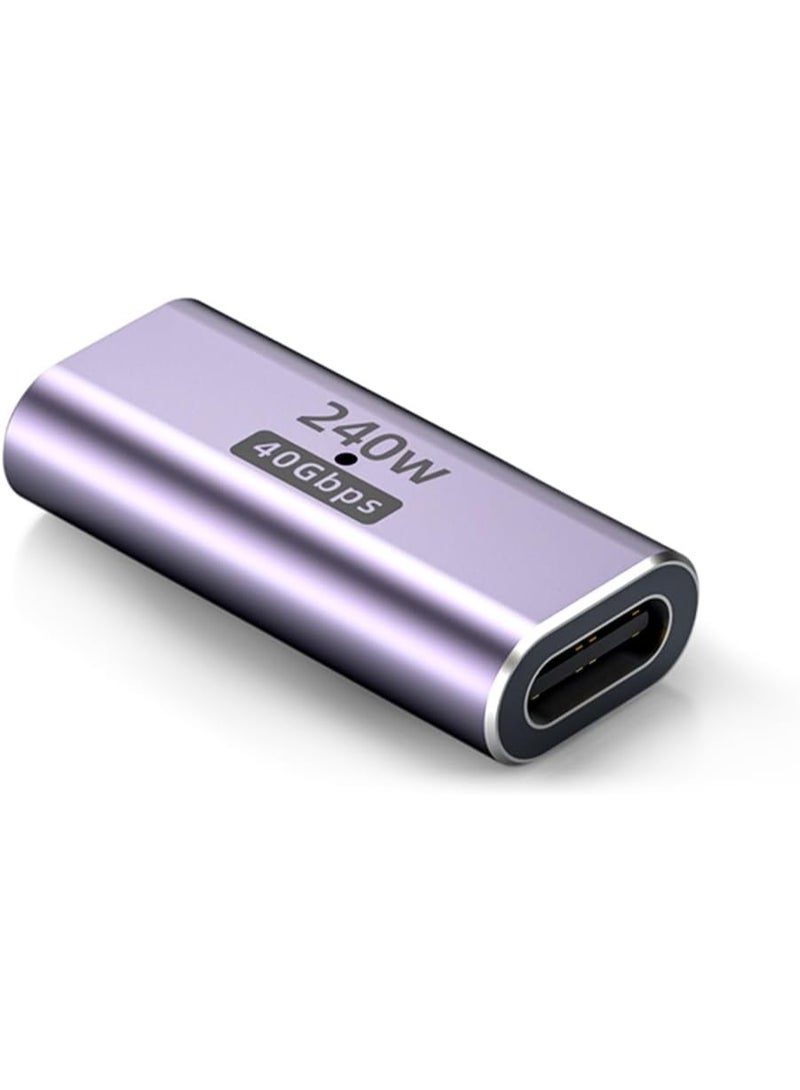 USB-C Female to USB-C Female Adapter 240W Power Delivery & 40Gbps High-Speed Connector – 8K@60Hz Video Support for Laptops, Phones & Tablets - Image 1